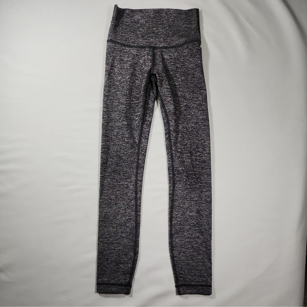 Lululemon Wunder Under Hi-Rise Tight 24" Heathered Black Lycra Tights Yoga